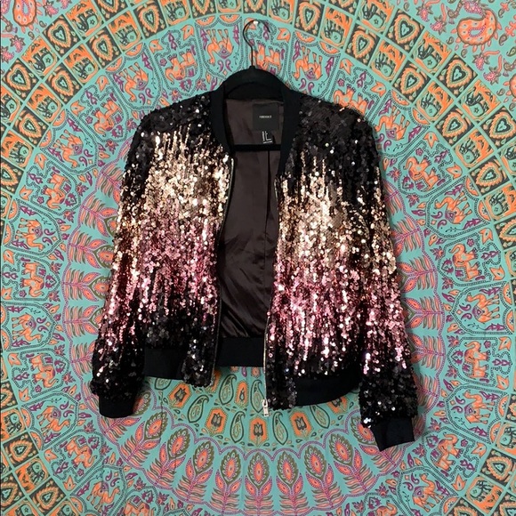 sequin bomber jacket forever 21